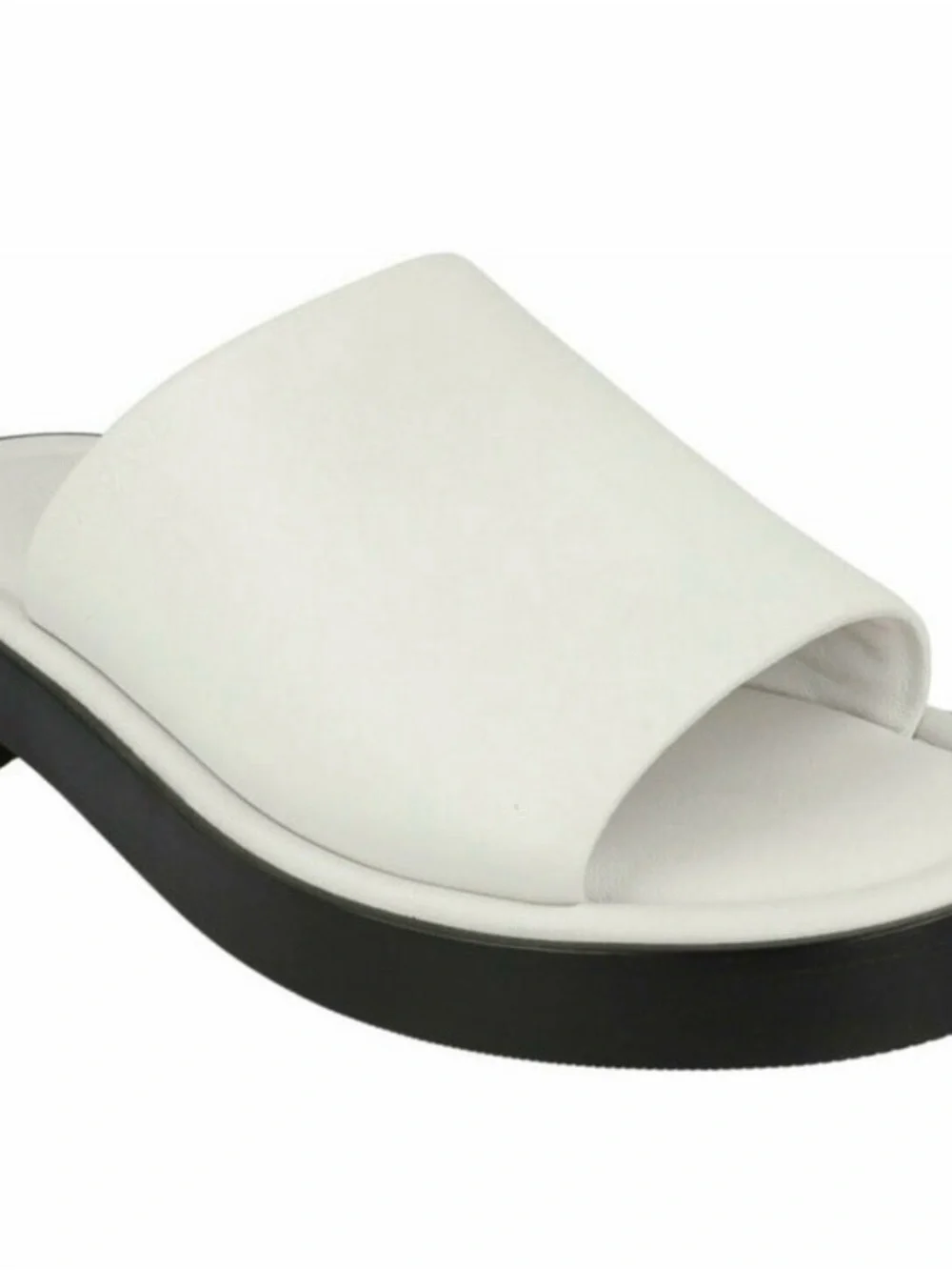 Salvatore Ferragamo White and Black Slide Pair